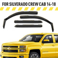 AG0421. AEROGUYS In-Channel Window Deflectors Extra Durable Window Visors Rain Guards Fit for Chevrolet (Chevy) Silverado 1500 2014-2018 Crew Cab, Sun Visors, Wind Vent Visors, Truck Accessories -4pcs