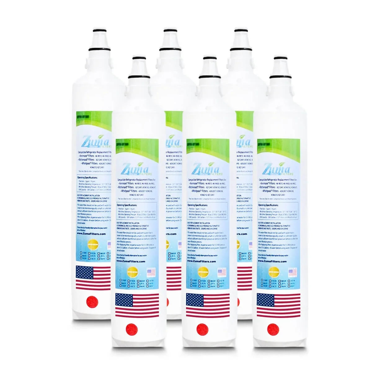 ZUMA Brand , aqua Filters , Model # ZWFZ1-RF750 , matching with Subzero® BI36RGSPH - 6 Pack - Made in U.S.A.