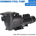 iMeshbean In-ground Swimming Pool Pump, 1.5HP Motor 110V-230V, 6000GPH, Head Max 69FT, for Above Ground Swimming Pool and Inground Pool moisture Circulation, w/ Strainer Basket