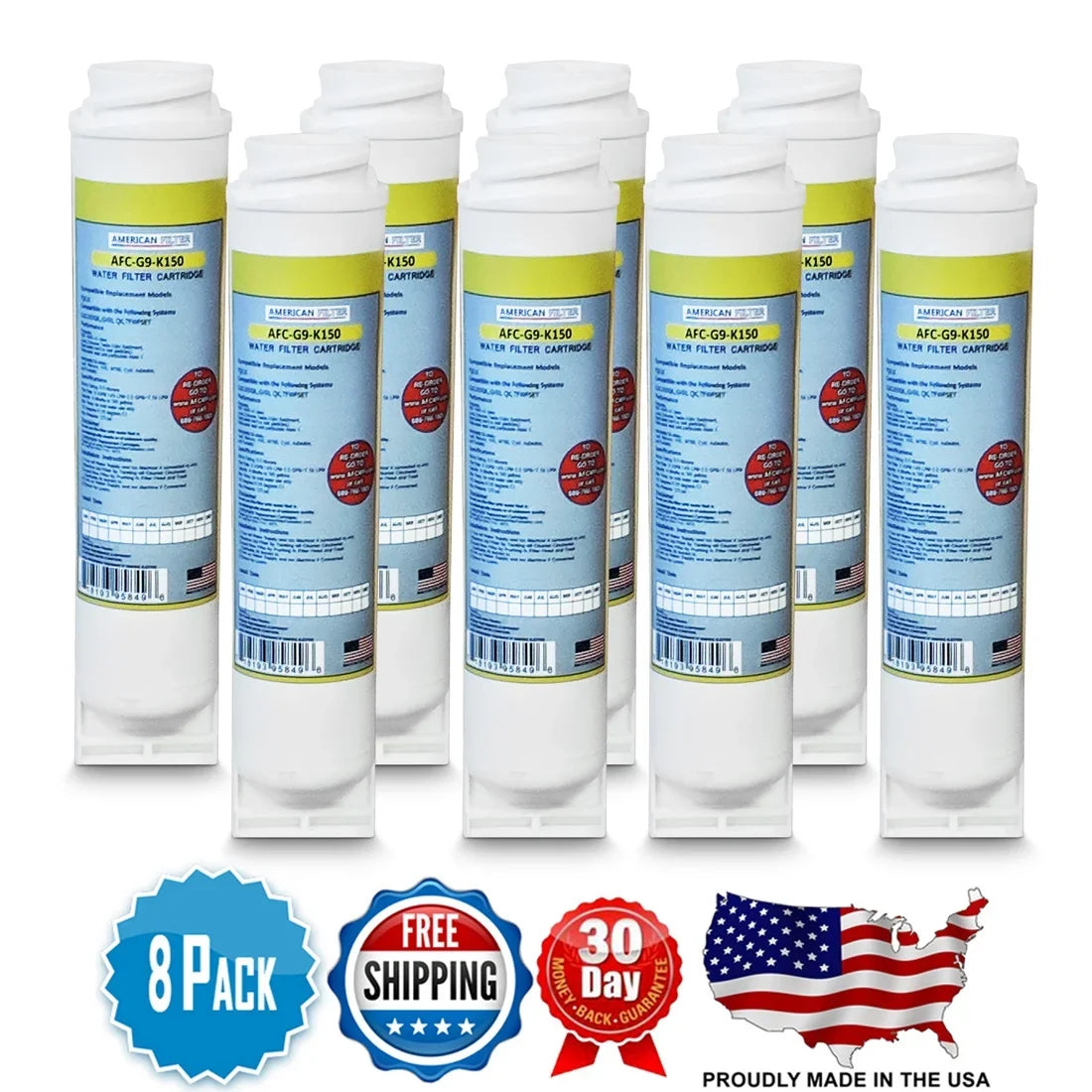 AFC Brand , liquid Filters , Model # AFC-G9-K15 , suitable with GE® TFWFSET - 8 Filters - Made in U.S.A.
