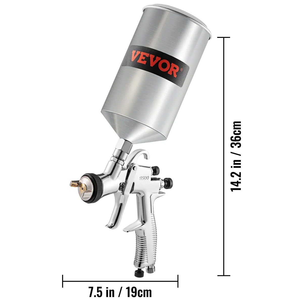 VEVOR Air Spray Gun Kit Paint Gun Gravity Feed LVLP 1.3/1.4/1.8 mm Nozzle