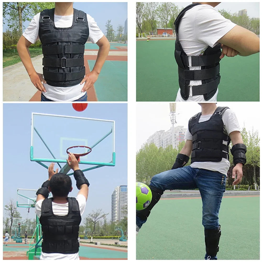Load (Empty). moobody Adjustable Weighted Vest Weight Jacket Oxford Exercise Weight Loading Cloth Strength Training 50kg Max