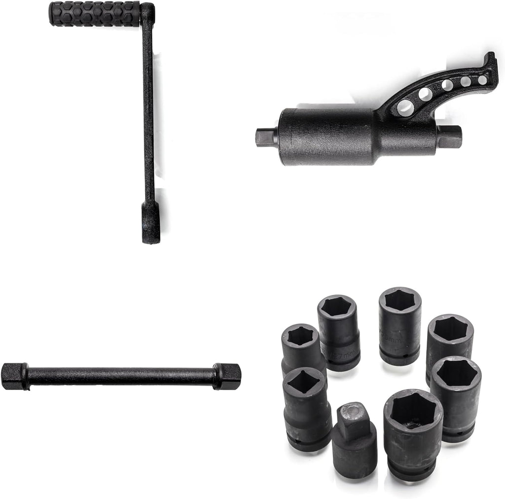 1:58 Heavy Duty Torque Multiplier Set 4800 NM Lug Nut torque Set Lugnut Remover with Case Labor Saving Tool 8pcs Socket Black
