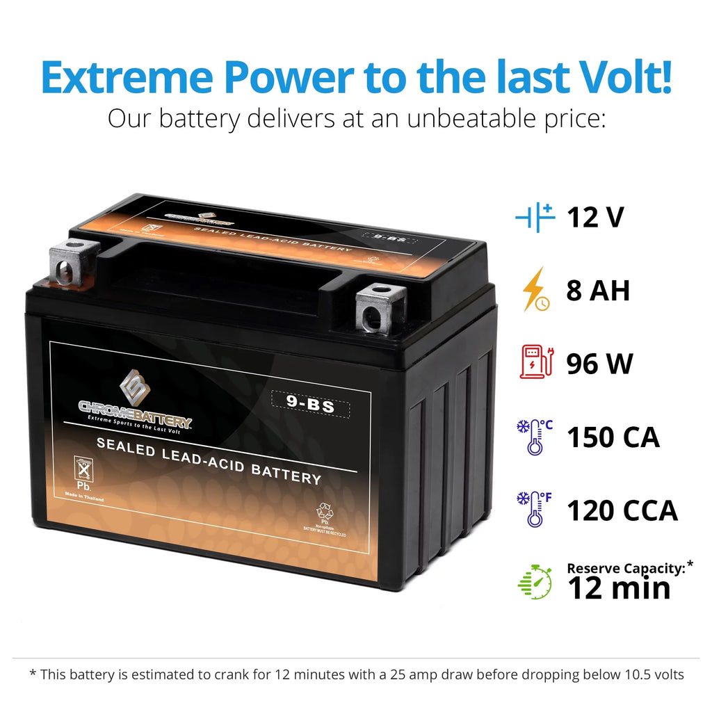 Chrome Battery Ytx9-Bs Motorcycle Battery for Suzuki 600Cc Gsf600S Bandit 2002
