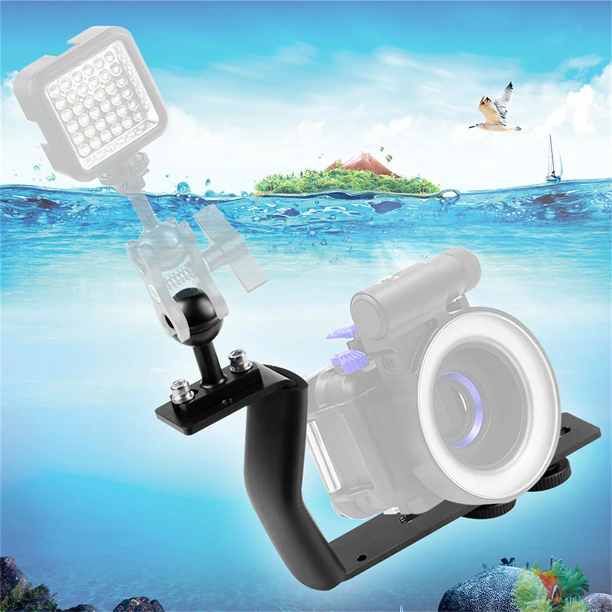 Diving SLR Mount Base Camera Mounting Bracket Accessories Extendable Bottom Tray