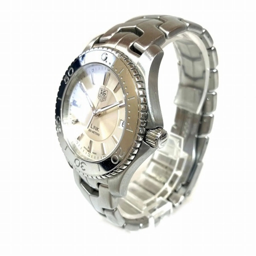 Pre-Owned Tag Heuer Link Date WJ1111 Quartz Silver Dial Watch Men's (Good)