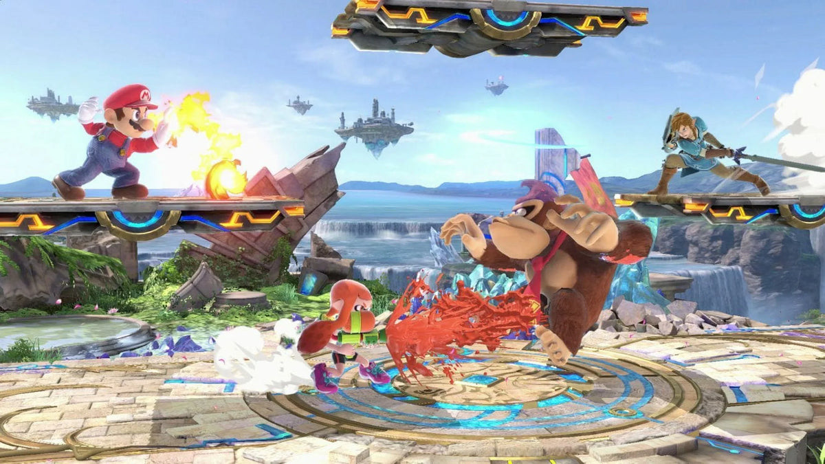 & Membership with Triangle Strategy with Mytrix Wireless Pro Controller Sakura Pink and Accessories. Ultimate Bundle: Gray Console, Super Smash Bros. Nintendo Switch OLED Super Smash Bros