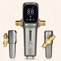 OUWI's King Model Spin Down Sediment Filter, Touch-Screen Automatic Flushing and Drainage, 360°Rotatable Head, 40 Micron Reusable Whole House liquid Filter System, 1" MNPT + 3/4" FNPT Connector