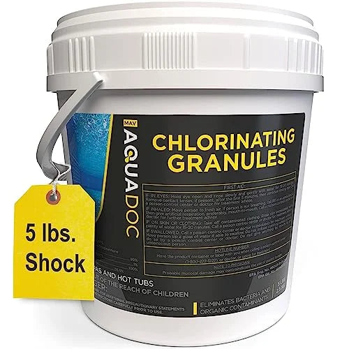 Pool Shock - Super Fast Acting Pool Chlorine Shock Treatment for Shocking Inground Pools and Above Ground Pools - This Shock Pool Treatment is a outstanding Swimming Pool Shock for Saltwater Pools - AquaDoc