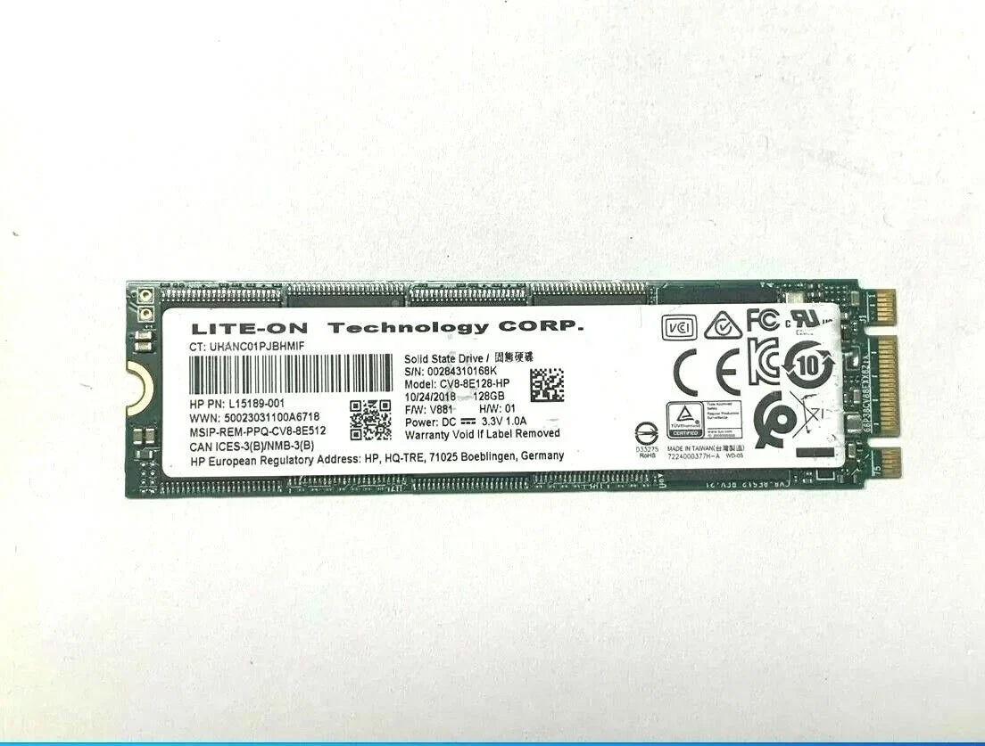 Restored L51128-001  Solid State Drive 128GB M2 SATA3 TLC Pavilion X360 14-DH0046TX (Refurbished - Like New)