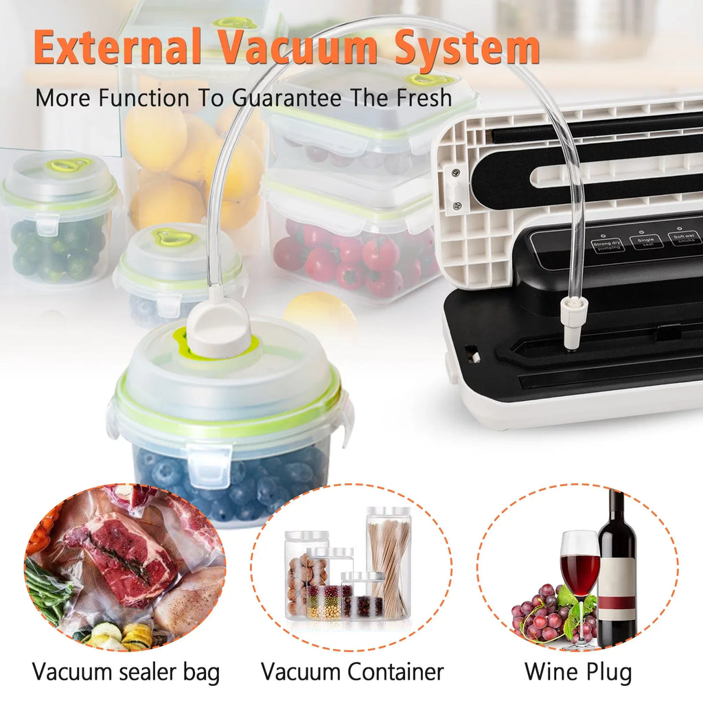 LINKPAL Commercial Vacuum Sealer Machine Seal a Meal Food System Sealing Machine 60KPA Food Sealing Machine, Free 10 food bags, Easy to Clean, Simple to Operate