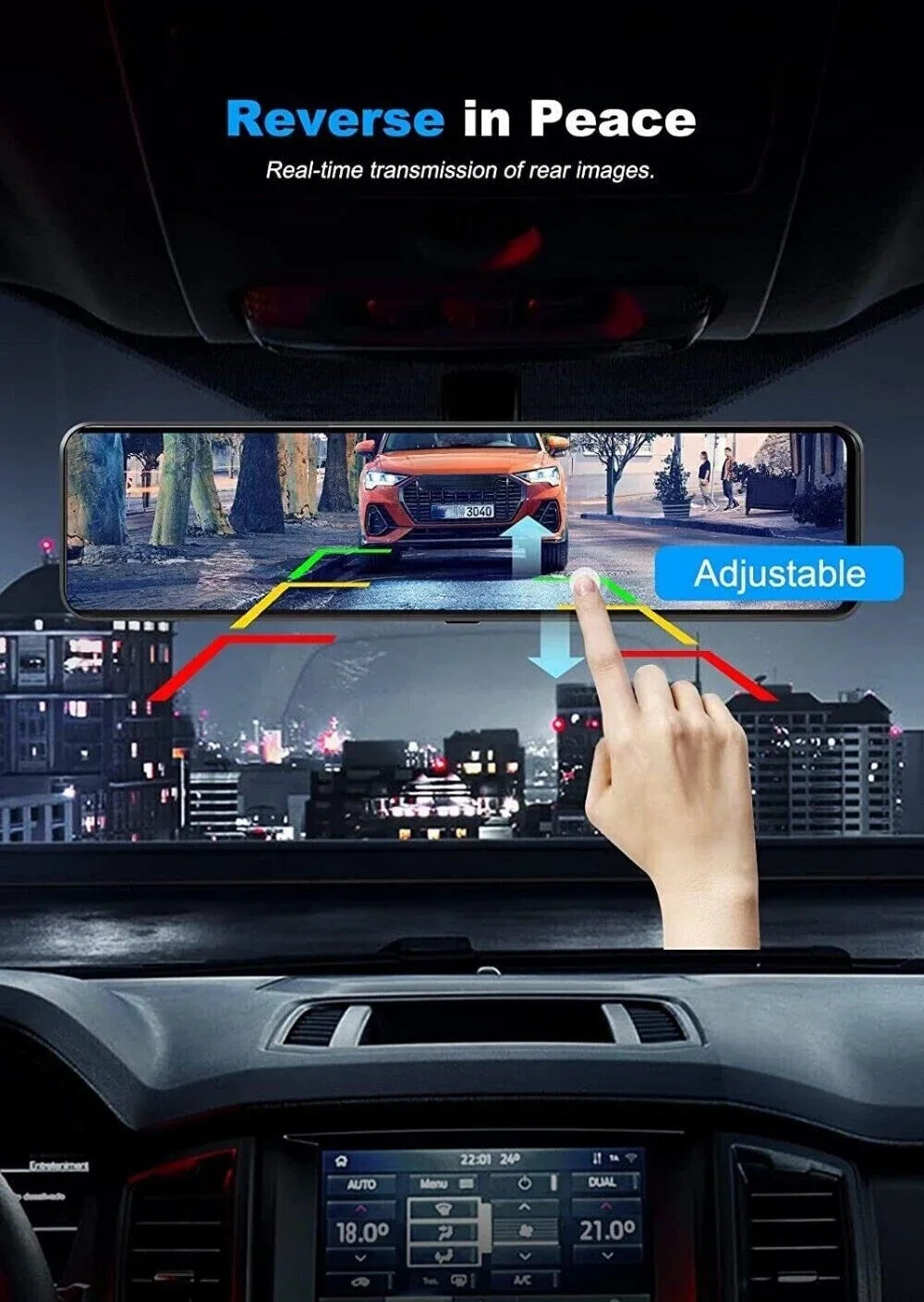 VVCAR  Dual Dash Cam 4K UHD  11" IPS Rearview Mirror Car DVR Camera Front Rear Video Recorder
