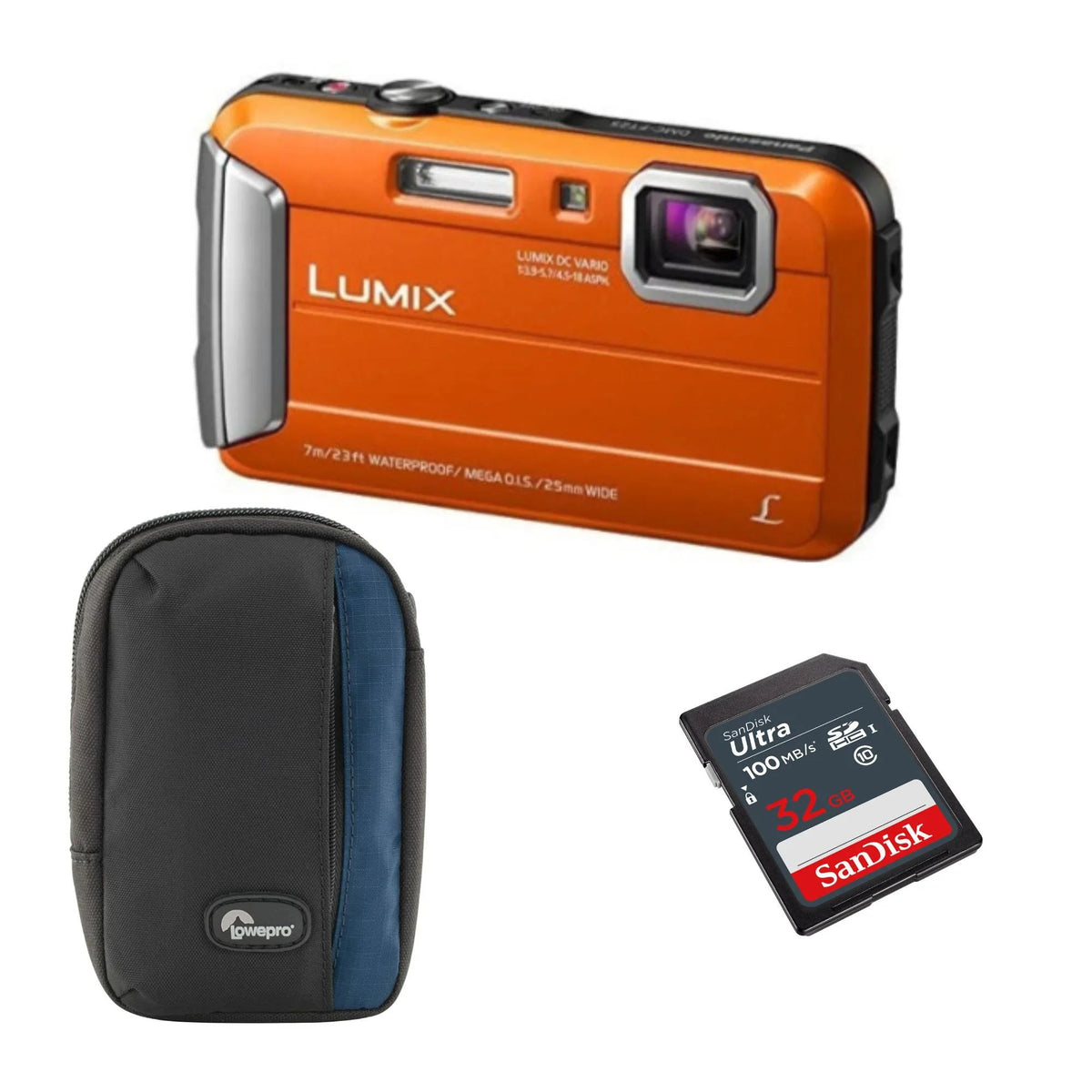 LUMIX TS25 16MP Camera (Certified Refurbished) Bundle with Accessories
