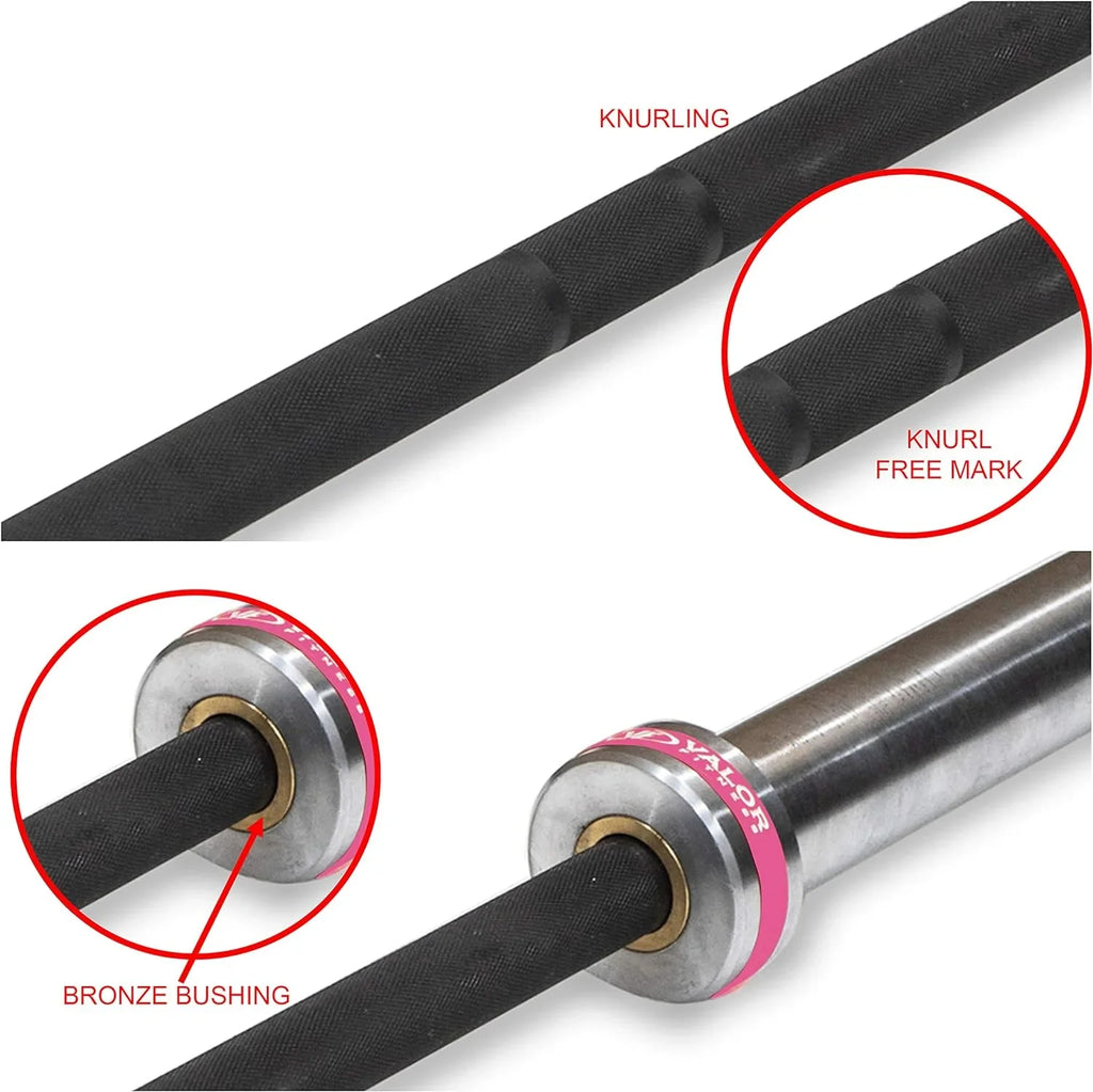 '- 25MM – 80 In - Black Zinc Coated- Enhanced Spin- Knurl Center - Weightlifting Power Lifting Bench Press Workout Equipment OB-80W-NB. Olympic Barbell - Needle Bearing - 500 Lbs