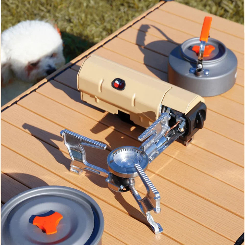 Nebublu Camping Cassette Stove - Portable Folding Butane Stove 2600W - Electronic Ignition, Carrying Bag - excellent for Cooking Camping Pincnic Backpacking Hiking