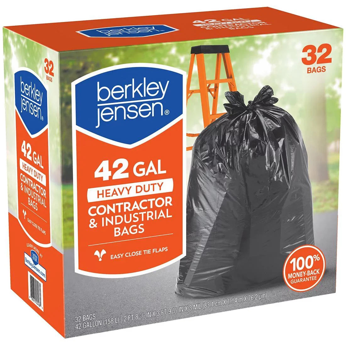3mil Heavy Duty Contractor and Industrial Use Bags, 32 ct.. Berkley Jensen 42-Gal