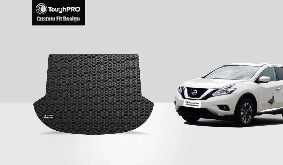 ToughPRO - Trunk Mat appropriate with Nissan Murano - All climate Heavy Duty (Made in USA) - Black Rubber - 2019