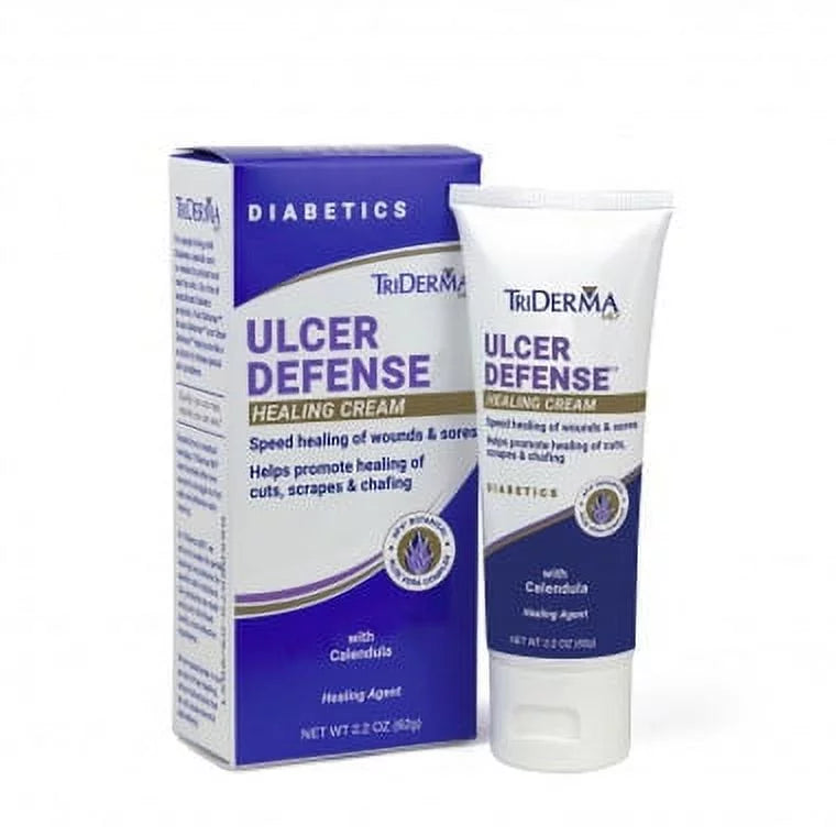 '- 57025 [2 packs ]. TriDerma Ulcer Defense Healing Cream 2.2 oz